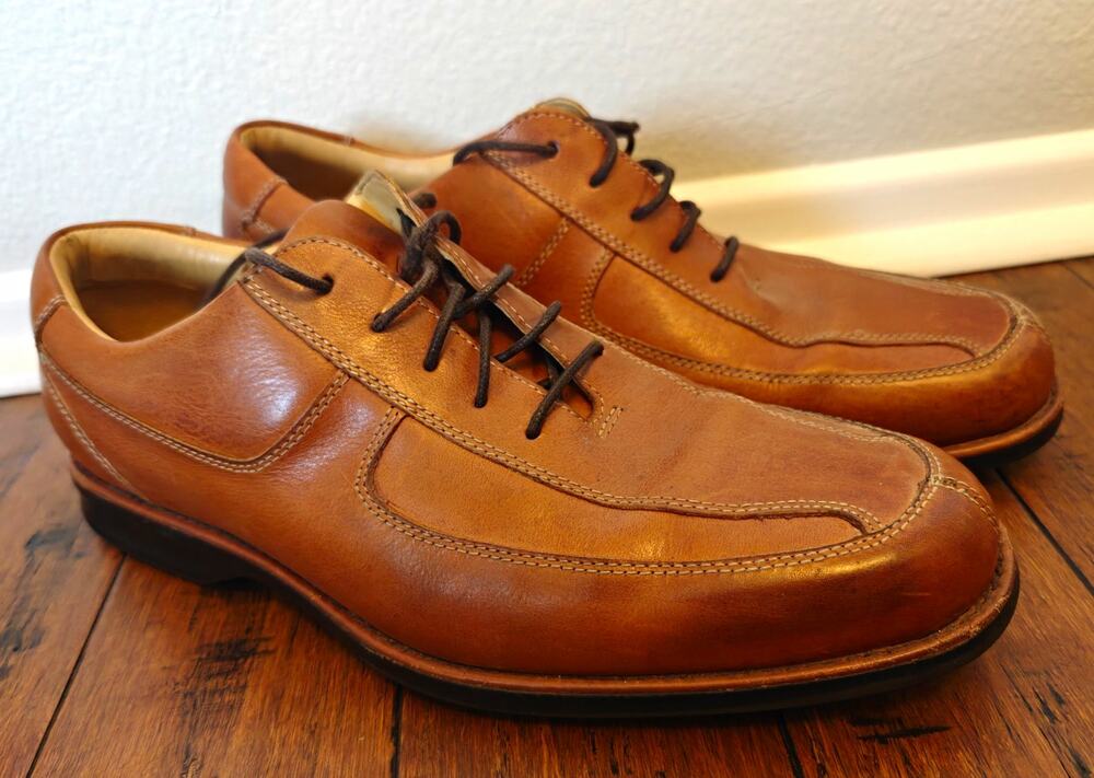 Johnston & Murphy Brown Leather Oxford Square Toe Lace-Up Dress Shoes 10.5M